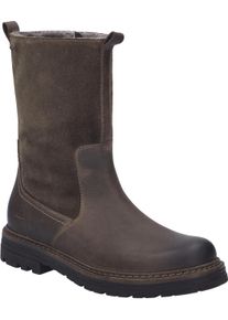 Winterstiefel Josef Seibel "Curtis 52", Herren, Gr. 43, Lammfell, brasil, Leder, Schuhe Winterstiefel, Blockabsatz, Stiefelette mit Logopr&auml;gung, Weite G (=weit)