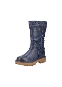 Winterstiefel Rieker, Damen, Gr. 42, Warmfutter, blau (dunkelblau), Lederimitat, Textil, Basic, Schuhe Winterstiefel, Stiefel mit wasserabweisender RiekerTEX-Membran