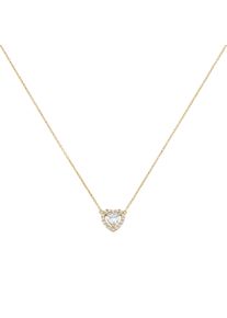 Kette mit Anh&auml;nger Firetti "Schmuck Geschenk Silber 925 Halsschmuck Ankerkette Herz-Anh&auml;nger", gold (gelbgoldfarben, kristallwei&szlig;), Halsketten, Damen, Silber 925 (Sterlingsilber), L: 45 B: 1,1mm, Kette mit Anh&auml;nger, mit Zirkonia (synth.), B:1,1mm