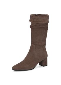 Stiefel Caprice, Damen, Gr. 39, Synthetik Textil, XS-Schaft, braun, Veloursleder, Schuhe Stiefel, Blockabsatz, Langschaftstiefel mit slouchy Falten am Schaft