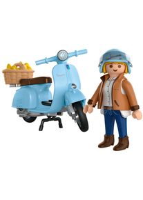 Konstruktions-Spielset Playmobil "80 Jahre Vespa: Iconic Style (72284), Vespa", blau (hellblau), Spielbausteine, Kinder, Kunststoff, Konstruktions-Spielset, Made in Europe