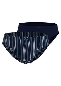 G&ouml;tzburg Slip G&Ouml;TZBURG "Edingburgh", Herren, Gr. 8, blau (blau, dunkel, streifen), Single Jersey, Obermaterial: 95% Baumwolle, 5% Elasthan, eng, Unterhosen Slip, gestreift, basic, eng, mit Logo, atmungsaktiv, mit Logo, Baumwollmix