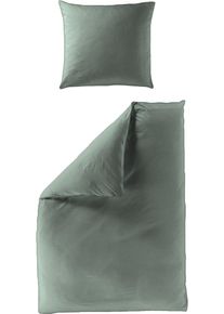 Bettw&auml;sche Bierbaum "Bettw&auml;sche 3002", gr&uuml;n (salbei), B/L: 135cm x 200cm, 1 Stk., 1 Stk., Renforc&eacute;, B/L: 80cm x 40cm, 2, Renforc&eacute;, Obermaterial: 100% Baumwolle, Bettw&auml;sche, Bettw&auml;sche, Renforce stone washed, 100 % Baumwolle, soft touch