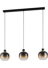 Eglo H&auml;ngeleuchte "OILELLA Pendellampe - Stahl - E27 - 3X40W - IP20", braun (schwarz, messing), 3, H: 110cm, 1 Stk., Leuchten, H&auml;ngelampe, Deckenlampe, Wohnzimmer, Esszimmer, L95 x B19 x H110 cm, H&auml;ngeleuchte