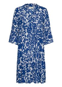Midikleid Kaffe "Damen Kleid KAellen", Damen, Gr. 40, N-Gr, blau (true blau, chalk flower), Obermaterial: 100% Viskose LENZING ECOVERO CV LenzEcov., Kleider Midikleid
