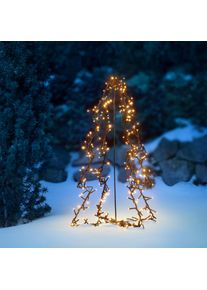 LED Baum OTTO HOME "LED-Outdoor Tannenbaum CALLANA", gold (schwarz), H:60cm &Oslash;:46cm, Leuchten, LED Baum, Timer, IP44, Metallrahmen, 5 m Zuleitung