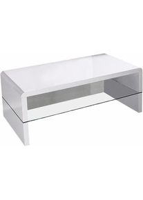 Couchtisch PAROLI, wei&szlig;, B:110cm H:42cm T:60cm, Tische, Couchtisch, mit Klarglasablageplatte