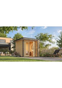 Gartenhaus Weka "Amberley", braun (naturbelassen), Fu&szlig;boden im Gartenhaus, ohne Dacheindeckung, Massivholz, Gartenh&auml;user, Gartenhaus, verschiedene Farben