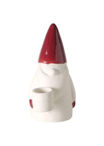 Kerzenleuchter OTTO HOME "zwei verschiedene H&ouml;hen", wei&szlig; (dunkelrot, wei&szlig;), B:8,5cm H:12,5cm T:6cm, Porzellan, Kerzenhalter, Kerzenleuchter, Zweiteiliges Set im festlichen Weihnachtsmann-Design