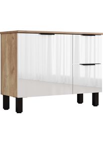 Waschbeckenunterschrank OTTO HOME "Picante", wei&szlig; (wei&szlig;, eiche), B:80cm H:60,5cm T:33cm, Holzwerkstoff, Schr&auml;nke, Waschbeckenunterschrank, in 60 und 80cm erh&auml;ltlich, 1 T&uuml;ren und 2 Schubladen, zum Stellen