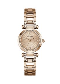 Quarzuhr Guess "GINGER", rosa (goldfarben, ros&eacute;goldfarben, ros&eacute;goldfarben), Armbanduhren, Damen, ros&eacute;goldfarben, Quarzuhr, Armbanduhr, Damenuhr, Edelstahlarmband, analog