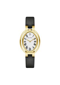 Quarzuhr Bulova "Lunar Pilot Timascus", gold (schwarz, wei&szlig;, wei&szlig;), Armbanduhren, Damen, goldfarben, Quarzuhr, Armbanduhr, Damenuhr, Lederarmband, analog, Diamant