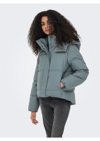 Steppjacke Only "ONLAGNES COATED PUFFER JACKET OTW", Damen, Gr. XS, grau (balsam gr&uuml;n), Steppware, Obermaterial: 100% Polyester, unifarben, normal, Jacken Steppjacke