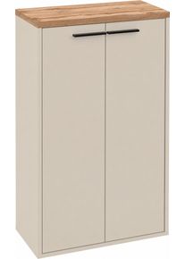 Midischrank Schildmeyer "Saga, mit f&uuml;hlbarer Holzstruktur, Breite 55 cm, Made in Germany", beige (cremebeige, eiche landhaus), B:55,1cm H:100,3cm T:20,4cm, FSC-zertifizierter Holzwerkstoff, Schr&auml;nke, Midischrank, Eiche Landhaus Dekor mit f&uuml;hlbarer Struktur, Made in Germany