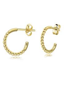 Paar Creolen Firetti "Schmuck Geschenk Silber 925 Ohrringe Kugeln", gold (gelbgoldfarben), Ohrringe, Damen, 13,5mm, Silber 925 (Sterlingsilber), Paar Creolen, Made in Germany