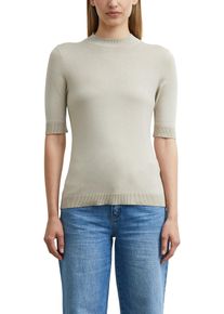 Strickpullover comma, Damen, Gr. 40, feather grau, Strick, Obermaterial: 80% Viskose, 20% Polyamid, unifarben, normal h&uuml;ftbedeckend, Rundhals, Flachstrickb&uuml;ndchen, Pullover Strickpullover, Halbarm mit Viskose