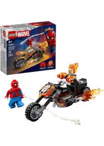 Konstruktionsspielsteine Lego "Spider-Man vs. Ghost Rider auf seinem Motorrad (76335)", bunt, Spielbausteine, Kinder, Kunststoff, Konstruktionsspielsteine, Lego Super Heroes; Made in Europe
