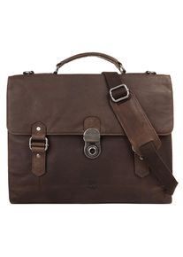 Aktentasche Bodenschatz "Bodenschatz Herren, Damen echt Leder", Gr. B/H/T: 36cm x 32cm x 9cm onesize, braun, Leder, Strukturmuster, Taschen Aktentasche, echt Leder