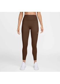 Trainingstights Nike "W NK DF ONE HR 7/8 TIGHT USEAM", Damen, Gr. L, N-Gr, cacao wow, wei&szlig;, Obermaterial: 80% Polyester, 20% Elasthan, Hosen Trainingstights, Trainingstights mit 7/8-L&auml;nge, atmungsaktiv, schnell trocknend