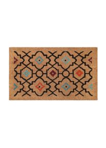 Fu&szlig;matte Wecon Home "Posh Palace", beige (natur,schwarz), B:40cm H:18mm L:60cm, Obermaterial: 100% Kokos, Teppiche, Fu&szlig;matte, rutschfest, robust, innen, Au&szlig;enbereiche &uuml;berdacht, schwer