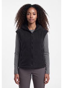 Fleeceweste CMP "WOMAN VEST FIX HOOD", Damen, Gr. L, schwarz (nero), Web, Obermaterial: 100% Polyester. Futter: 100% Polyester, Westen Fleeceweste, Oversize-Schnitt, weiches Teddyfleece innen, Rei&szlig;verschlusstaschen