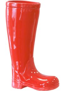 Schirmst&auml;nder Gilde "Regenschirmst&auml;nder Stiefel, rot", rot, B:26cm H:45cm T:11cm, Keramik, Regenschirmst&auml;nder, Schirmst&auml;nder, f&uuml;r Regenschirme, H&ouml;he 45 cm, Gummistiefel-Form, aus Keramik