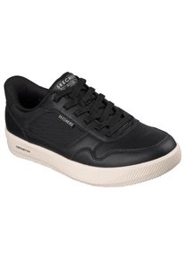 Slip-On Sneaker Skechers "ARCH FIT COURT BREAK", Herren, Gr. 48,5, schwarz, Lederimitat, Schuhe Slip-On Sneaker, Schn&uuml;rschuh, Freizeitschuh mit Handsfree Slip-Ins Technologie
