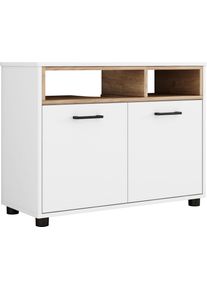 Waschbeckenunterschrank OTTO HOME "Picante", wei&szlig; (wei&szlig;, eiche), B:80cm H:60,5cm T:33cm, MDF, Schr&auml;nke, Waschbeckenunterschrank, In 60 und 80cm erh&auml;ltlich, 2 T&uuml;ren und offene Ablage, zum Stellen