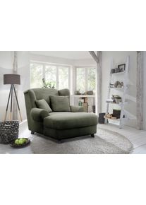 XXL-Sessel OTTO HOME "Oase, B: 120 cm, Sitzh&ouml;he: 50 cm - OTTO. Verl&auml;ssliche Qualit&auml;t.", gr&uuml;n (olive), B:120cm H:101cm T:142cm, 100% Polyester, Sessel, XXL-Sessel, Loungesessel mit 2 Zierkissen & Massivholzf&uuml;&szlig;e