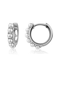 Paar Creolen Firetti "Schmuck Geschenk Silber 925 Ohrringe", silber (silberfarben, wei&szlig;), Ohrringe, Damen, 2,5mm, Perlen Silber 925 (Sterlingsilber), Perlen, Silber 925 (Sterlingsilber), Paar Creolen, Made in Germany - mit S&uuml;&szlig;wasserzuchtperle