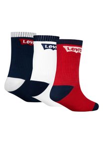 Socken LEVI'S KIDS "BATWING REGULAR CUT 3PK", M&auml;dchen, Gr. 10 (37,5/40), N-Gr, blau (marineblaus), Polyester, Socken Socken, for BOYS