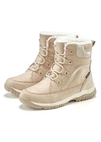 Stiefelette Lascana "Outdoorstiefel, Winterstiefelette, Winterboots, Schneestiefel", Damen, Gr. 38, Textil, beige, Obermaterial: 100% Lederimitat. Decksohle: 100% Textilmaterial. Futter: 100% Textilmaterial. Laufsohle: 100% Synthetik, unifarben, Basic, Schuhe Stiefelette, NEU mit wasserabweisender Comfortex-Membrane und Warmfutter