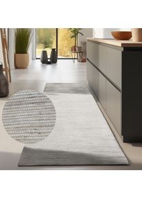 Teppich Hanse Home "Dhaka Juteteppich", wei&szlig; (naturwei&szlig;), B:80cm H:5mm L:200cm, Jute, Teppiche, Teppich, L&auml;ufer, handgewebt, Jute, Wolle, Natur, Wohnzimmer, Flur, Klassisch