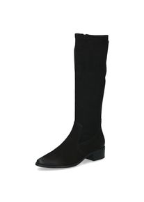 Stiefel Caprice, Damen, Gr. 37,5, Synthetik, XS-Schaft, blau (schwarz), Leder, Textil, Schuhe Stiefel, Blockabsatz, Langschaftstiefel in spitzer Form, bequeme Weite