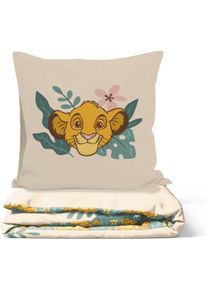 Bettw&auml;sche Disney "Der K&ouml;nig der L&ouml;wen &ndash; Simbas Stolz", beige (gelb), B/L: 137cm x 200cm, 1 Stk., 1 Stk., Baumwoll-Leinen Mix, B/L: 80cm x 80cm, 2, Baumwoll-Leinen Mix, Obermaterial: 100% Baumwolle, Bettw&auml;sche, Bettw&auml;sche