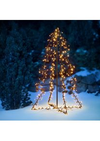 LED Baum OTTO HOME "LED-Outdoor Tannenbaum CALLANA", gold (schwarz), H:90cm &Oslash;:60cm, Leuchten, LED Baum, Timer, IP44, Metallrahmen, 5 m Zuleitung