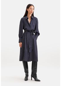 Blusenkleid Seidensticker, Damen, Gr. XXL (44), Normalgr&ouml;&szlig;en, Langarm, blau, 100% Viskose, gestreift, regular fit, Kleider Blusenkleid, 1/1 Kragen Gestreift