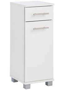 Seitenschrank Welltime "Emmi, Breite 30 cm, Made in Germany", wei&szlig; (mattwei&szlig;), B:30cm H:75,3cm T:32,5cm, FSC-zertifizierter Holzwerkstoff, Schr&auml;nke, Seitenschrank, Wechselbarer T&uuml;ranschlag, Metallbeschl&auml;ge