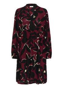 Midikleid Kaffe "Damen Kleid KAlisette", Damen, Gr. 42, N-Gr, rot (windsor wine, schwarz flower), Obermaterial: 100% Viskose LENZING ECOVERO CV LenzEcov., Kleider Midikleid