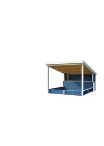 Sandkasten Nordic Holz "PIPPI 2", blau (lichtblau), B:214cm H:178,98cm T:270cm, Massivholz, Sandk&auml;sten, Sandkasten, Spielelement mit &Uuml;berdachung, BxTxH: 214x270x179 cm