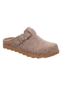 Pantoffel Rohde "FOGGIA-H", Herren, Gr. 43, w&auml;rmend, braun (natur), Filz, meliert, Schuhe Pantoffel, Hausschuh, Schlappen, Clog mit Schnallenverschluss, Topseller