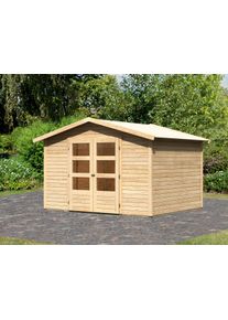 Gartenhaus Karibu "Carlberg 5", beige (naturbelassen), ohne Fu&szlig;boden, ohne Dacheindeckung, Holzwerkstoff, Gartenh&auml;user, Gartenhaus, naturbelassen oder anthrazit