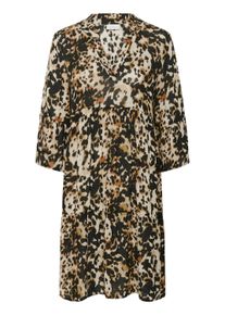 Midikleid Kaffe "Damen Kleid KAhera", Damen, Gr. 44, N-Gr, beige (leopard print), Obermaterial: 100% Viskose LENZING ECOVERO CV LenzEcov., Kleider Midikleid