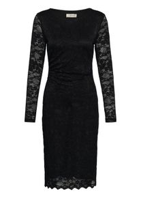 Midikleid Cream "Damen Kleid CRPitia", Damen, Gr. XL, N-Gr, schwarz (pitch schwarz), Obermaterial: 90% Polyamid PA. 10% Elasthan EL., Kleider Midikleid