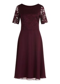 Cocktailkleid Vera Mont "Cocktailkleid mit Spitze", Damen, Gr. 38, EURO, lila (strong aubergine), Obermaterial: 100% Polyester PES., Kleider Cocktailkleid