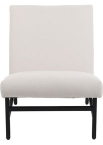Sessel "SORAAYA Lounge-Sessel, Lese-Sessel, TV-Sessel", beige (creme), B:63cm H:75,5cm T:86,5cm, LeGer Home by Lena Gercke, Sessel, Sessel, schwarzes Metall-Gestell, feiner Web-Stoff