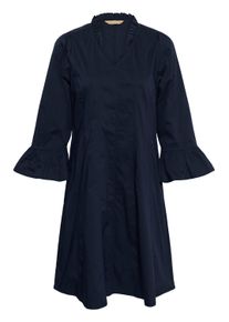 Midikleid Culture "Damen Kleid CUdaiva", Damen, Gr. XL, N-Gr, blau (blau iris), Obermaterial: 65% Baumwolle CO. 33% Polyester PES. 2% Elasthan EL., Kleider Midikleid