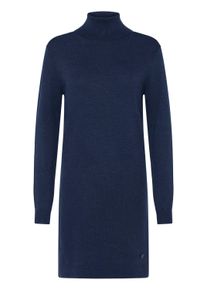 Strickkleid oxmo "Strickkleid OXAida", Damen, Gr. L, N-Gr, blau (total eclipse melange), Obermaterial: 70% Viskose CV. 30% Polyamid PA., Kleider Strickkleid