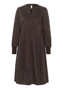Midikleid Culture "Damen Kleid CUantoinett", Damen, Gr. XL, N-Gr, braun (demitasse), Obermaterial: 65% Baumwolle CO. 33% Polyester PES. 2% Elasthan EL., Kleider Midikleid