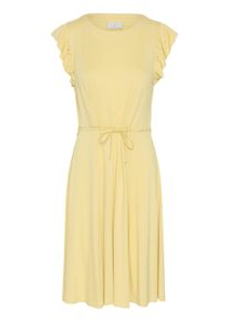 Midikleid Kaffe "Damen Kleid KAbella", Damen, Gr. XS, N-Gr, gelb (sunlight), Obermaterial: 95% Viskose CV. 5% Elasthan EL., Kleider Midikleid